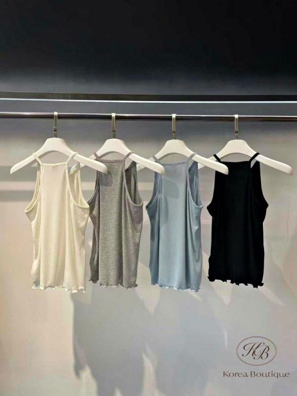 SS125 春季 木耳邊消肩背心 