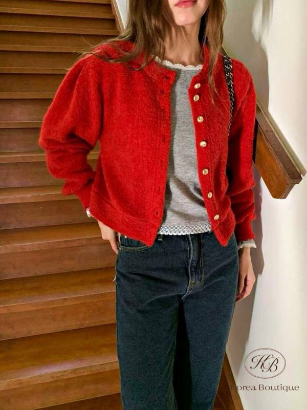 Fw472 冬季 金扣小外套 