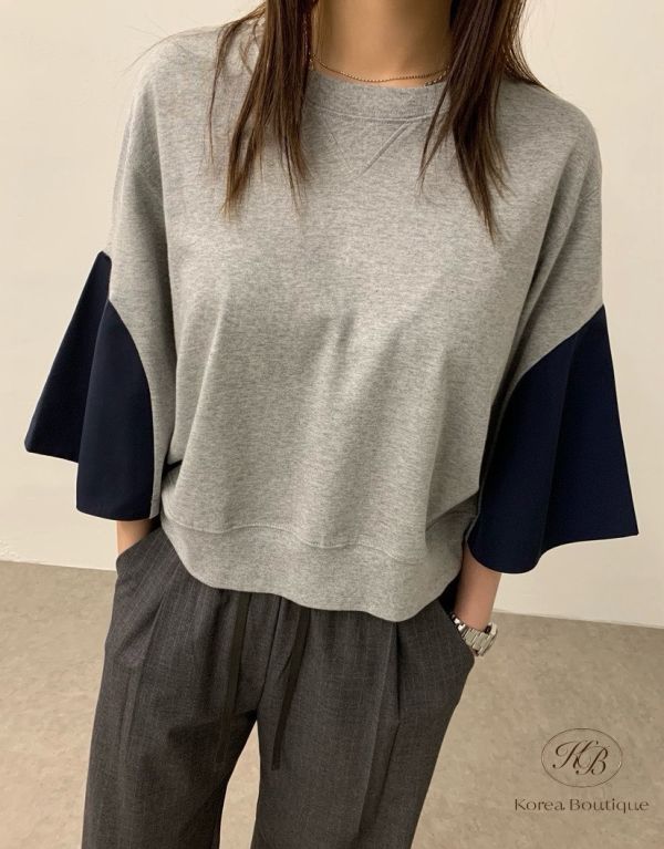 Sv47 夏裝 拼接設計上衣 