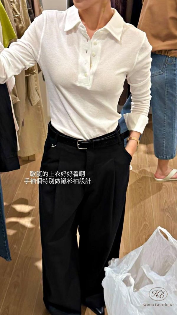 FW2764 秋季 手袖很好看的簡約排扣上衣 
