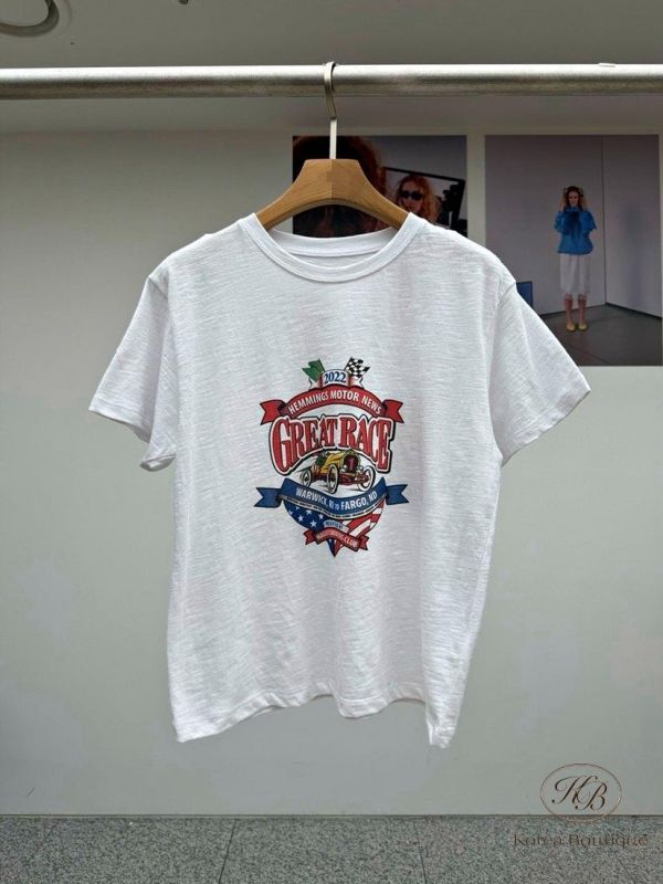 SS174 春季 美式風可愛水洗棉tee 