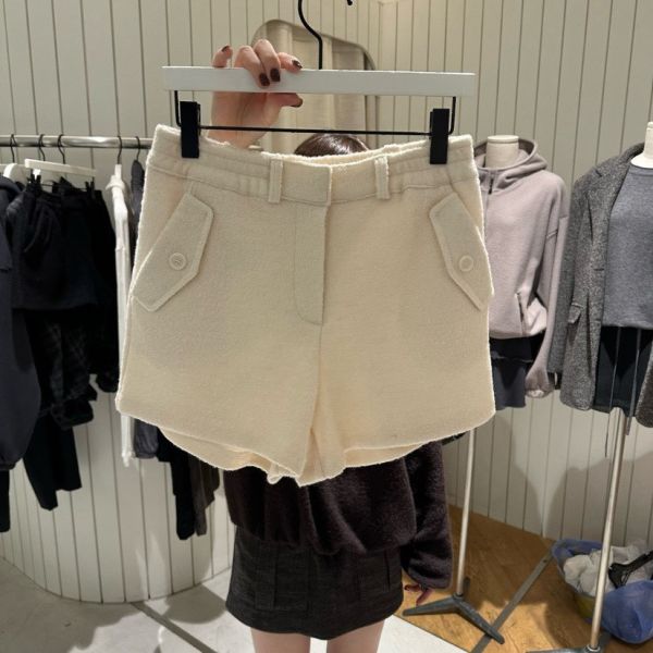 FWKR11 冬季 質感很好的毛呢短褲 