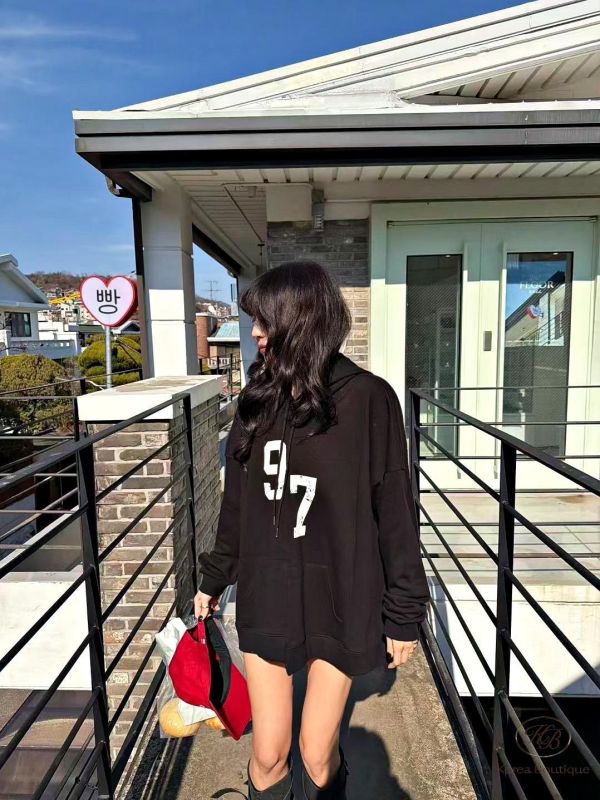 SS256 春季 長版數字大學衛衣 