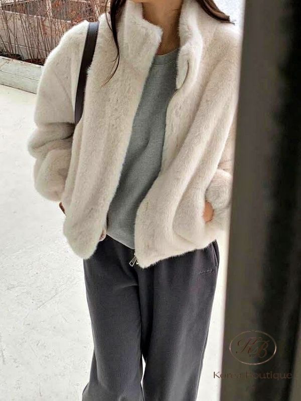 SS04 冬季 皮草拉鏈外套 