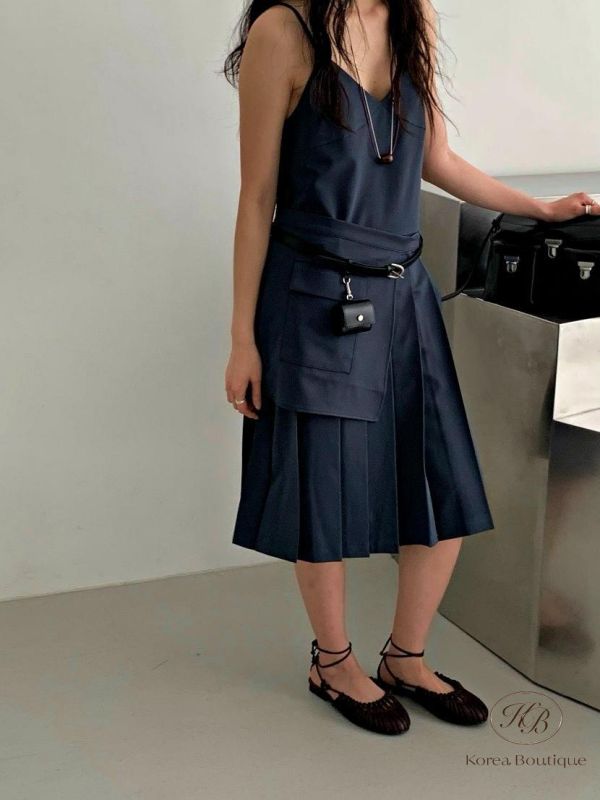 SS378 春季 圍裙兩件式設計洋裝 好時髦 