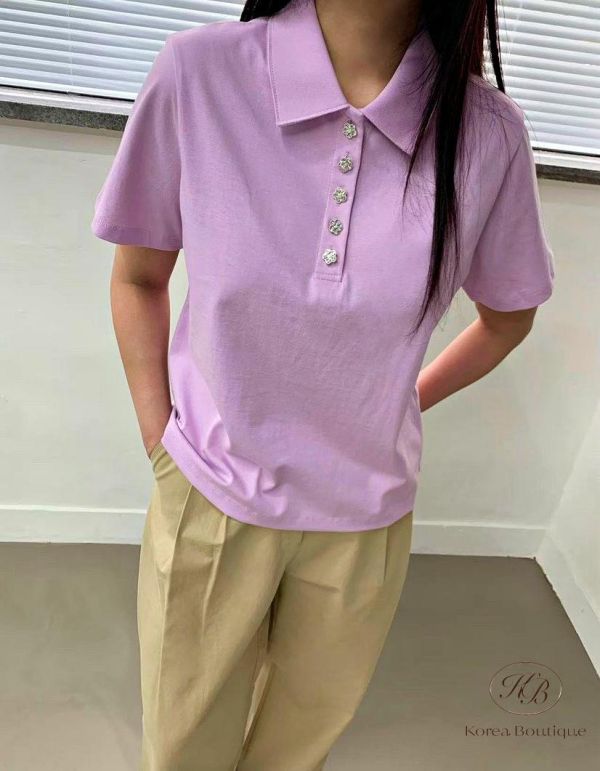 SS313 春季 花花鈕扣polo衫 