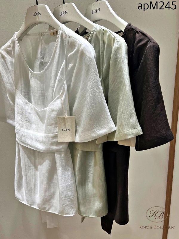 SS415 春季 質感太美的光澤背心套組 