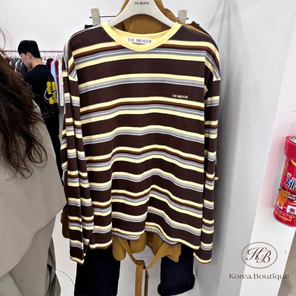 Fw200 秋季 糖果配色條紋tee 