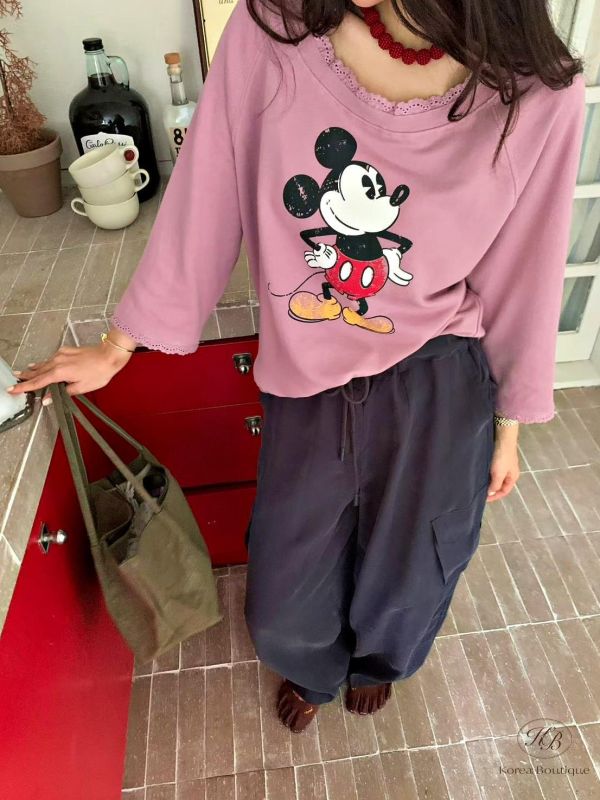 FW2641 秋季 不修邊米奇tee 