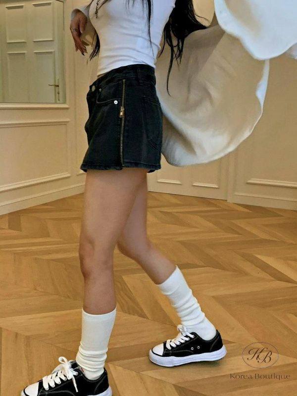 SS280 春季 牛仔拉鍊褲裙 