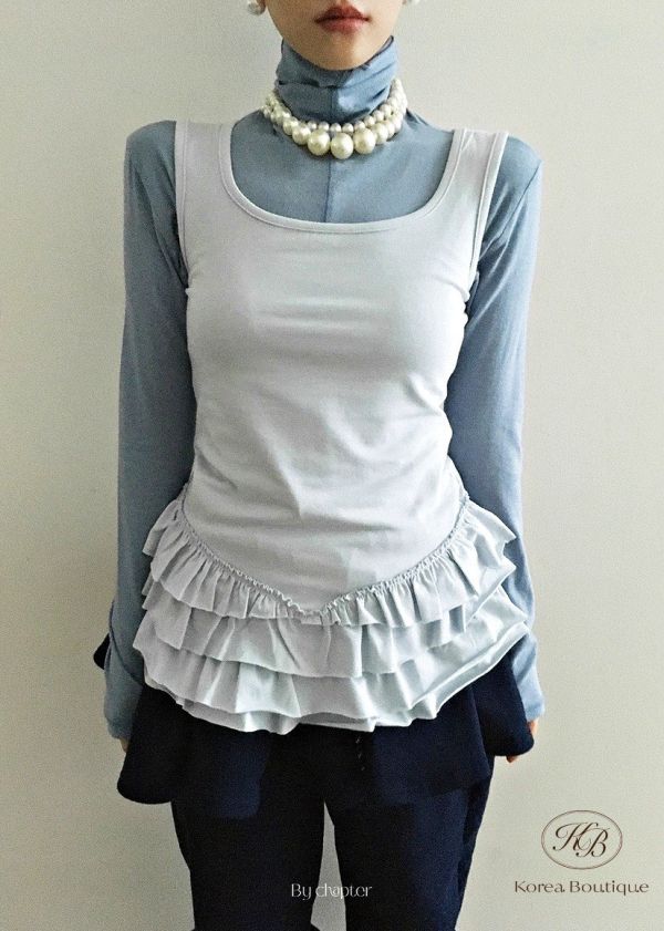 Fw406 秋季 高領 小吊飾牌上衣 