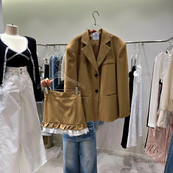 SS115 春季 可愛花邊褲裙西裝套裝 