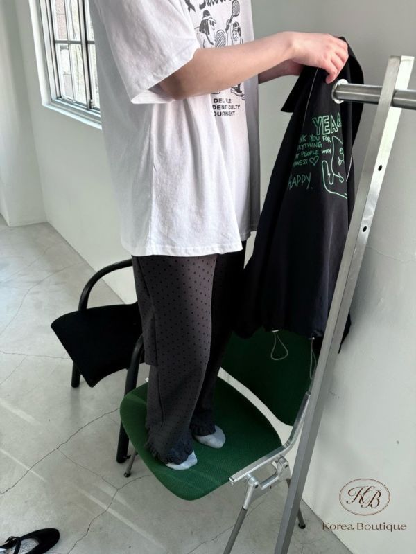 Spv47 春裝 可愛點點花瓣褲 