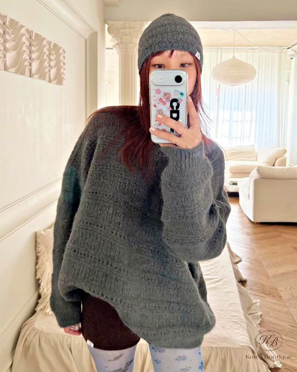 Fw422 秋季 帽子毛衣一套組 