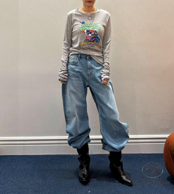 SS184 春季 可愛花色拼接手袖上衣 