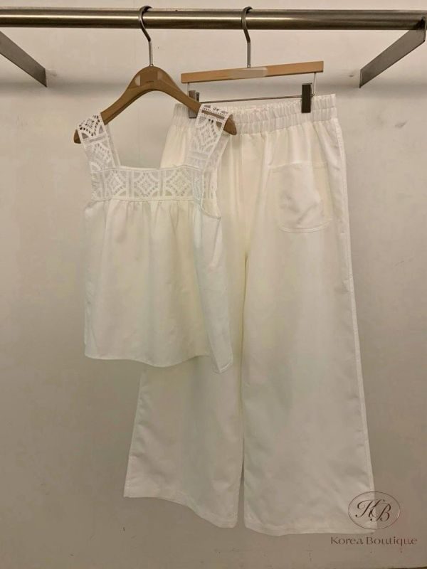 SS530 夏季 雕花背心套裝 