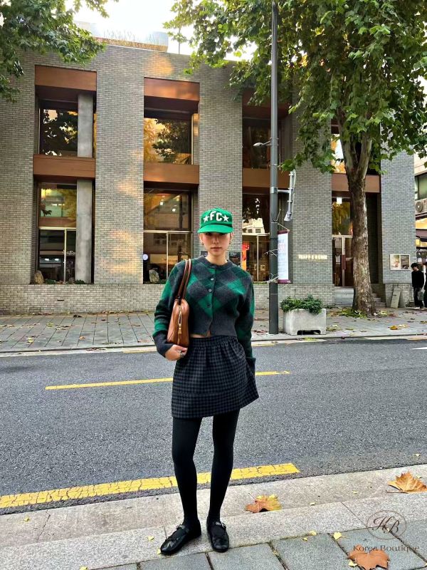 Fw423 冬季 菱格開襟外套 