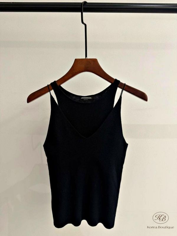 SS195 春季 假兩件質感針織背心 