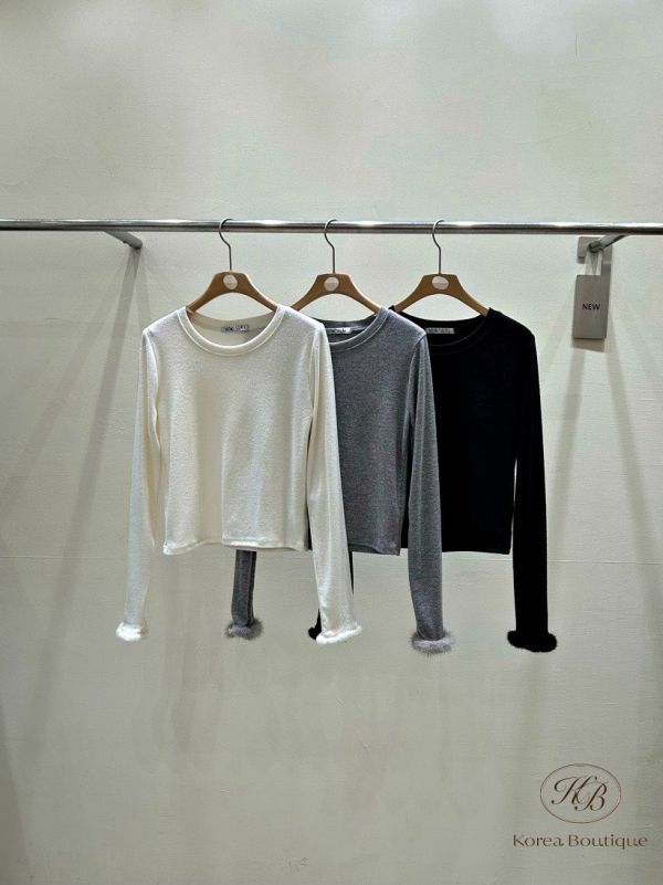 Fw461 冬季 毛毛手袖上衣 