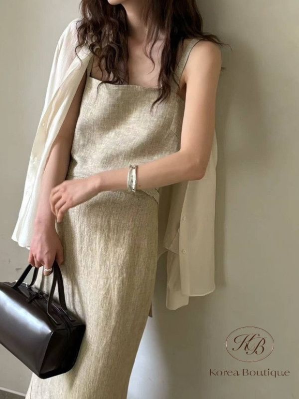 Sv61 夏裝 亞麻背心套裝 