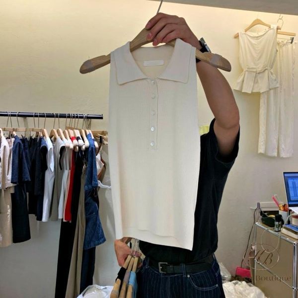 SS496 春季 法國女孩的polo背心衫 