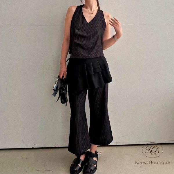 SS354 春季 條紋八分西裝褲 