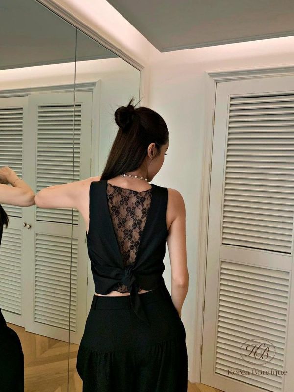 SS397 春季 後背蕾絲設計上衣 