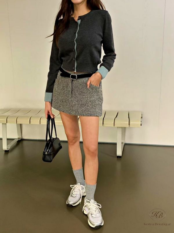 Fw340 秋季 質感秋冬毛呢褲裙 