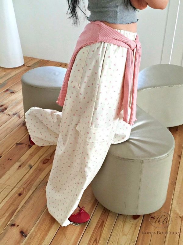 SS269 春季 碎花工裝褲 