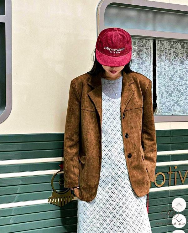 Fw364 秋季 麂皮西裝外套 