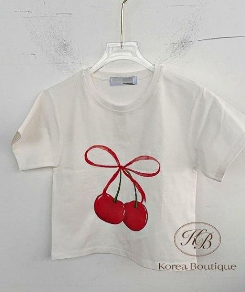 SS253 春季 可愛櫻桃短版上衣 