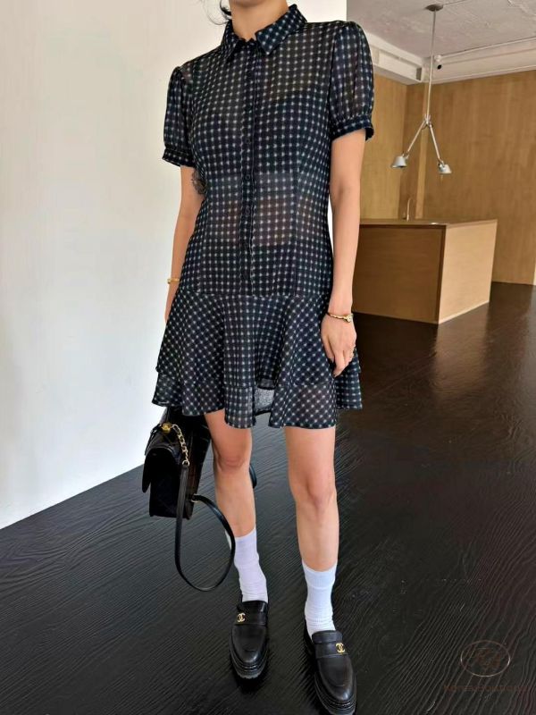 SS267 春季 復古格紋洋裝 