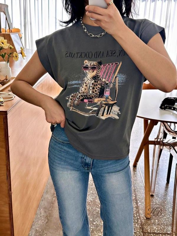 SS370 春季 墨鏡豹豹上衣 