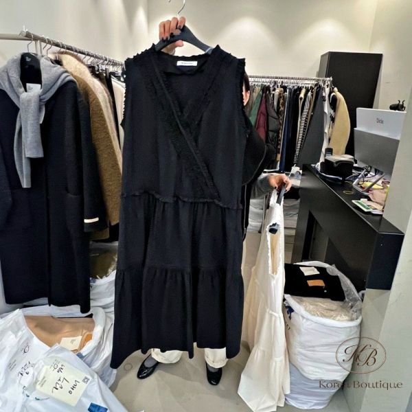 FWKR33 冬季 v領波浪造型洋裝 