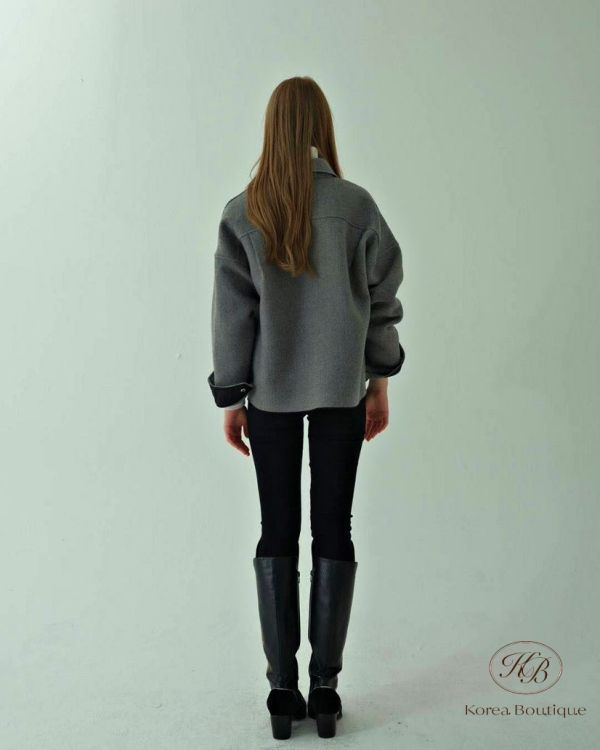 Fw368 秋季 質感車縫線襯衫外套 