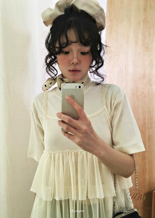 SS330 春季 可愛紡紗兩件式上衣 