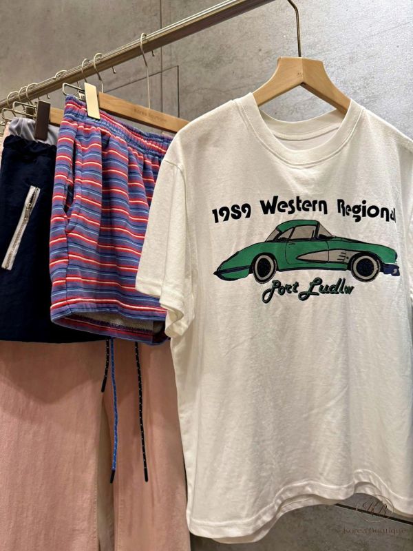 SS355 春季 可愛配色的條紋棉褲 