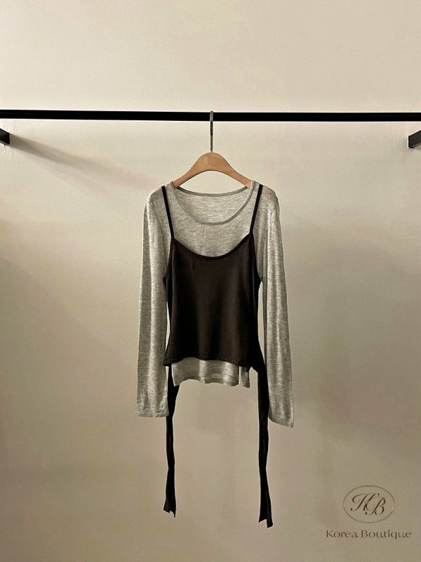 Fw127 秋季 假兩件式上衣 