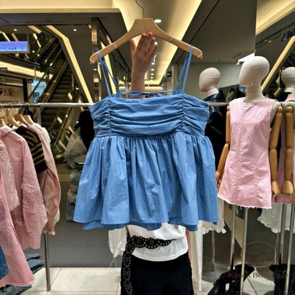 SS339 春季 皺摺襯衫吊帶背心 