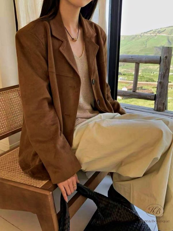 Fw364 秋季 麂皮西裝外套 