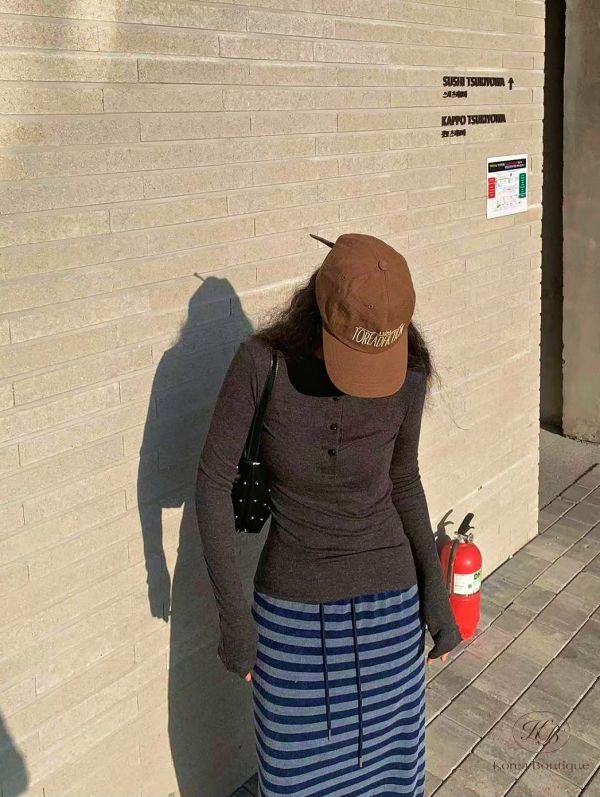 Fw471 冬季 條紋長裙 