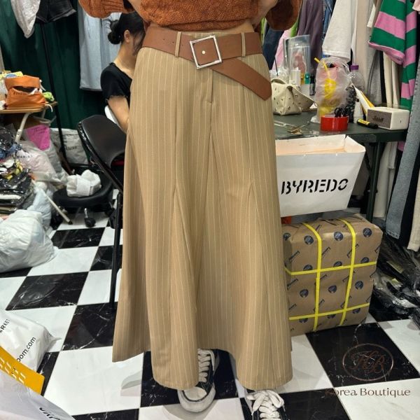 Su78 夏裝 裙擺很美麗條紋長裙 