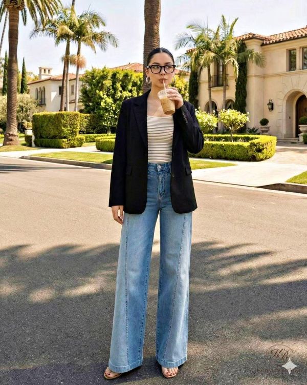 SS127 春季 車線顯瘦配色牛仔褲 