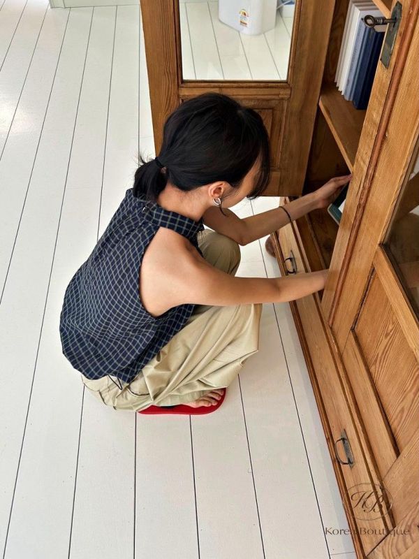 SS440 春季 格紋消肩上衣 露出鎖骨好性感 