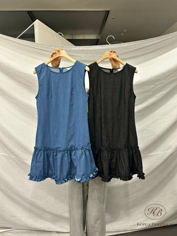 SS328 春季 花邊牛仔丹寧小洋裝 