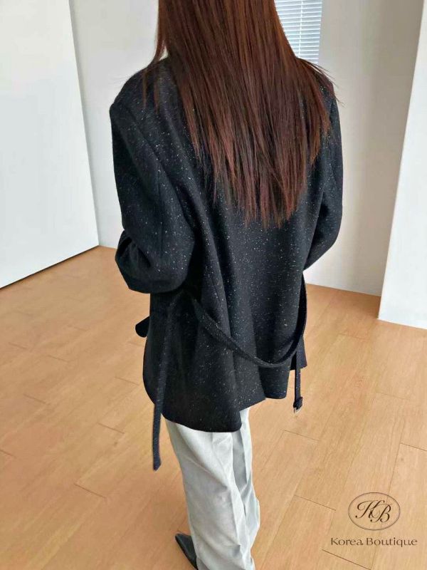 Fw383 秋季 羊毛綁帶西裝外套 
