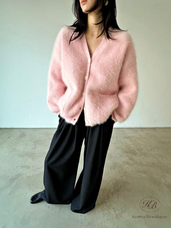 FWKR17 冬季 馬海毛柔和質感開襟外套 