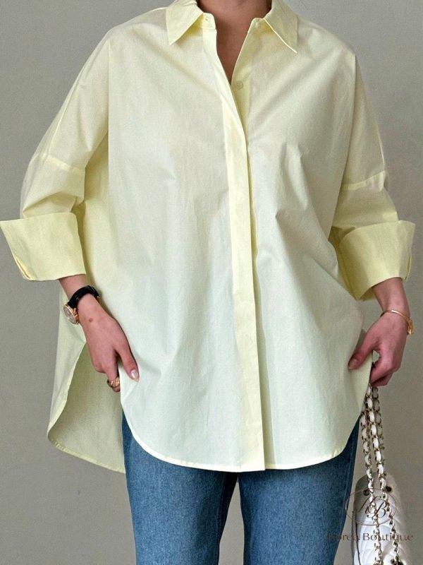 SS154 春季 春款顏色的長版襯衫 