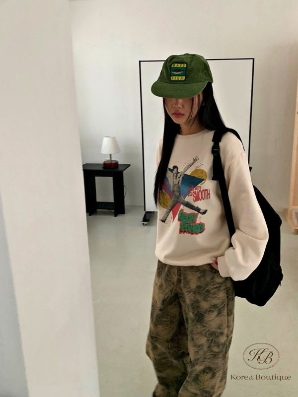 Fw445 冬季 繽紛的大學tee 加絨 