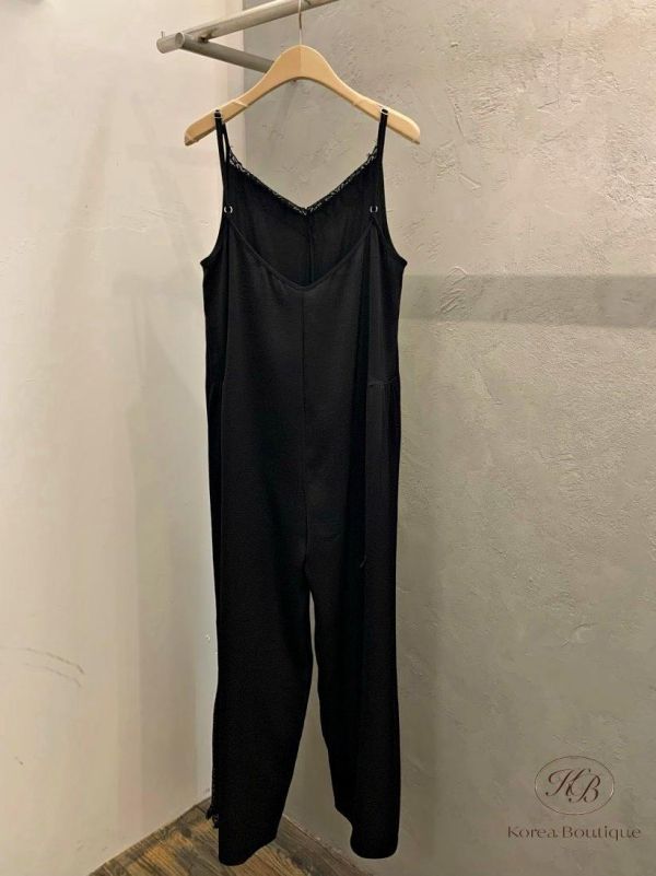 SS384 春季 蕾絲背心絲綢連身褲 